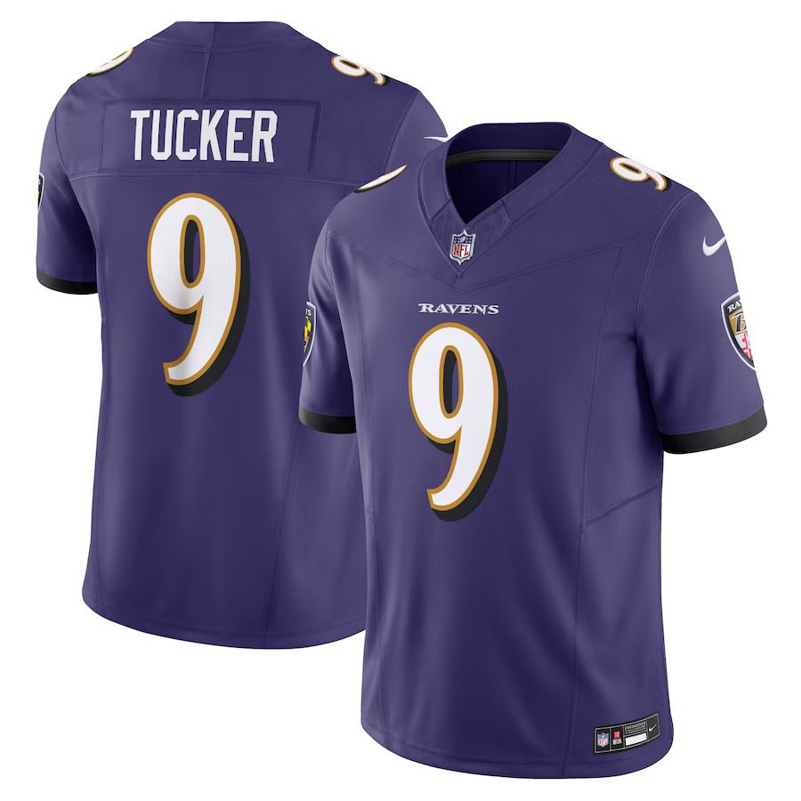 Men Baltimore Ravens 9 Justin Tucker Nike Purple Vapor F.U.S.E. Limited NFL Jersey